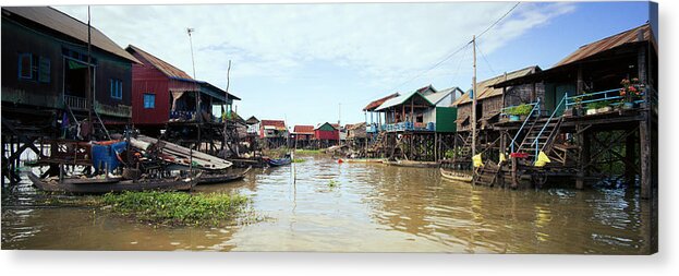 Panoramic Acrylic Print featuring the photograph Tonlesap lake cambodia floating village kampong khleang 2 by Sonny Ryse