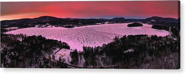 Island Acrylic Print featuring the photograph Winter Sunrise In Island Pond, Vermont by John Rowe