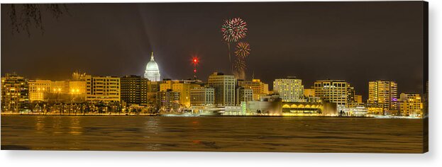 Capitol Acrylic Print featuring the photograph Madison New Years Eve by Steven Ralser