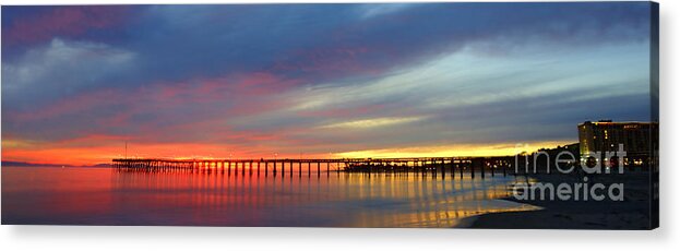 Ventura Pier Acrylic Print featuring the photograph Ventura pier at sunset #1 by Dan Friend