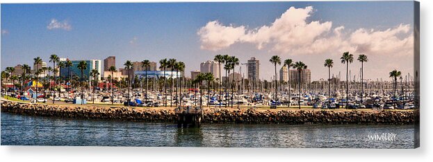 Long Beach Acrylic Print featuring the digital art Coast of Long Beach #3 by Bob Winberry