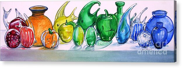 Rainbow Acrylic Print featuring the painting Rainbow of Glass by Jane Loveall