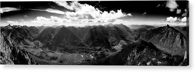Black Acrylic Print featuring the photograph North Cascades Western Edge 4 Black and White by Pelo Blanco Photo