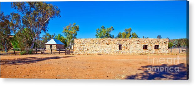 Historical Telegraph Station Alice Springs Central Australia Early Pioneers Outback Australian Landscape Gum Trees Acrylic Print featuring the photograph Historical Telegraph Station Alice Springs #4 by Bill Robinson