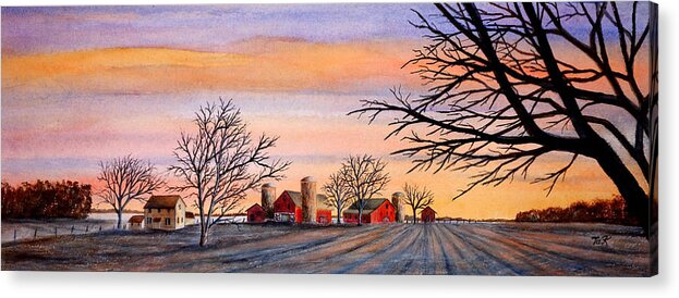  Sunsets Acrylic Print featuring the painting Brilliant Sky by Thomas Kuchenbecker