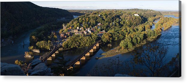 Photography Acrylic Print featuring the photograph High Angle View Of A Town, Harpers by Panoramic Images