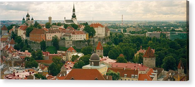 Photography Acrylic Print featuring the photograph High Angle View Of A Townscape, Old by Panoramic Images