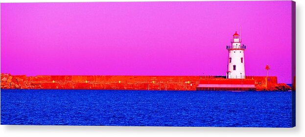 Lightrhouse Acrylic Print featuring the photograph Pink and Blue Light by Daniel Thompson