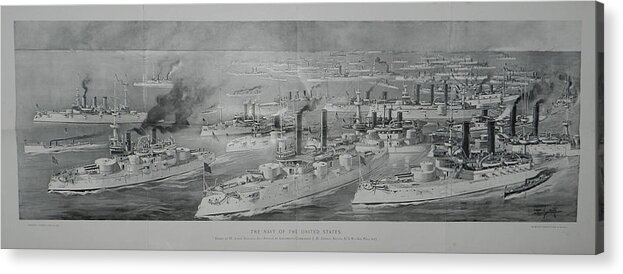 Us Navy Acrylic Print featuring the digital art Ships by Cathy Anderson