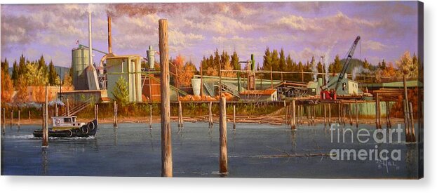Sawmill Acrylic Print featuring the painting The Sawmill by Paul K Hill