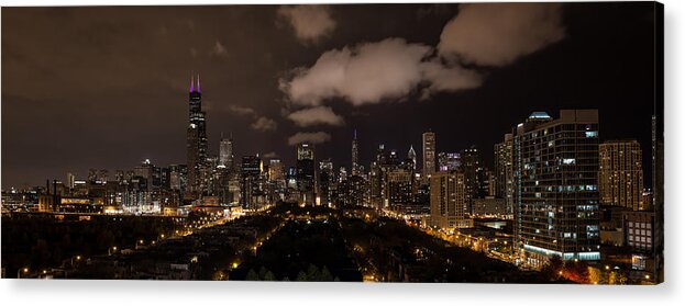 Chicago Acrylic Print featuring the photograph Windy City At Night by David Downs
