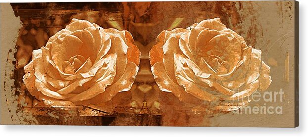 Rose Acrylic Print featuring the photograph Bronzed by Clare Bevan