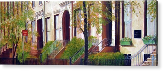 Nyc Acrylic Print featuring the painting Brooklyn Brownstone Corridor 2 by Leonardo Ruggieri