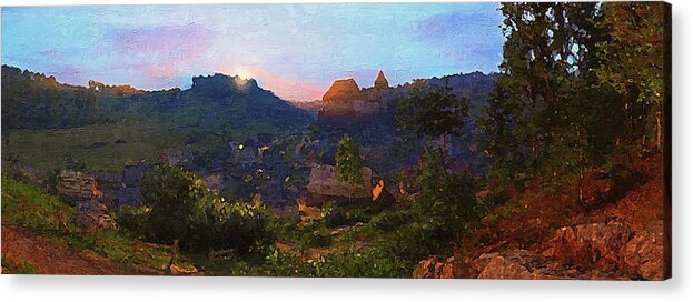 Impressive Natural Landscape Acrylic Print featuring the painting Bucolic Paradise - 20 by AM FineArtPrints