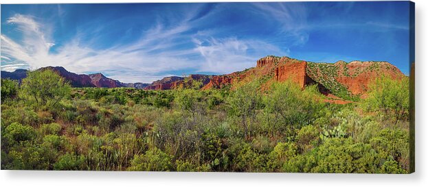 Panorama Acrylic Print featuring the photograph Caprock Canyon Panorama 2 by Adam Reinhart