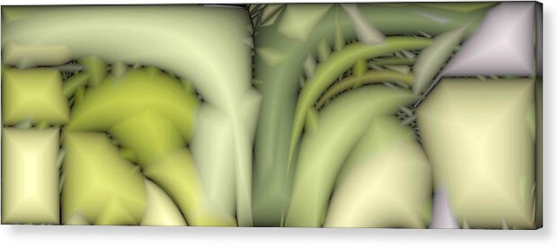 Abstract Acrylic Print featuring the digital art Greens by Ron Bissett