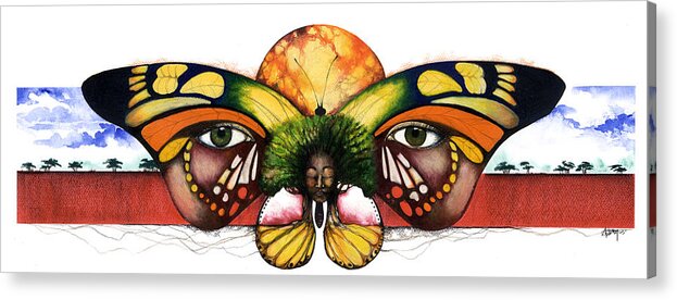 Mother Nature Acrylic Print featuring the mixed media Mother Nature VI by Anthony Burks Sr