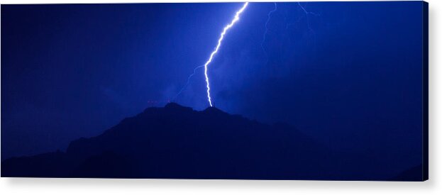 El Paso Acrylic Print featuring the photograph Mount Franklin Lightning by SR Green
