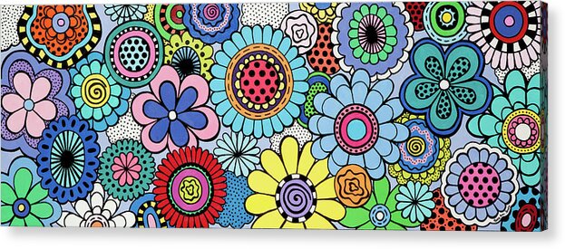 Flowers Acrylic Print featuring the painting One Yellow Bloom by Beth Ann Scott