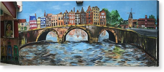 Amsterdam Acrylic Print featuring the painting Spiritual Reflections by Belinda Low