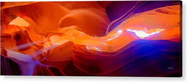 Red Acrylic Print featuring the photograph Upper Antelope Canyon Panorama by Fred J Lord