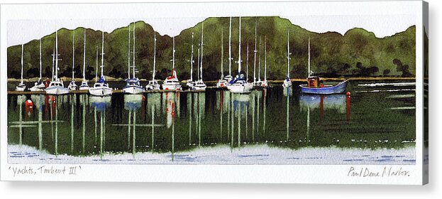 Yachts Acrylic Print featuring the painting Yachts Tarbert iii by Paul Dene Marlor