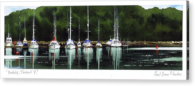 Yachts Acrylic Print featuring the painting Yachts Tarbert V by Paul Dene Marlor