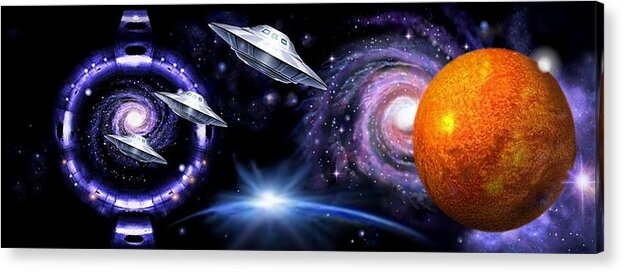 Star-gate Acrylic Print featuring the digital art Fully Operational by Hartmut Jager