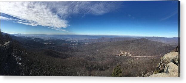 Mary's Rock Acrylic Print featuring the photograph Mary's Rock Overlook Panorama by Natural Vista Photo
