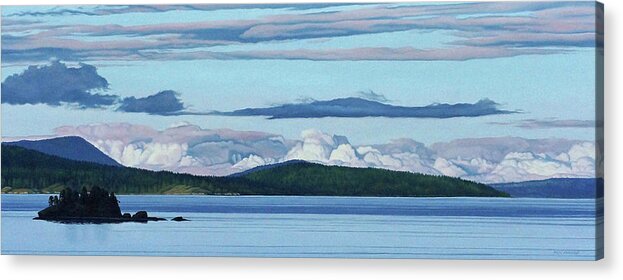 Swartz Bay Acrylic Print featuring the painting Swartz Bay Evening by Ron Parker