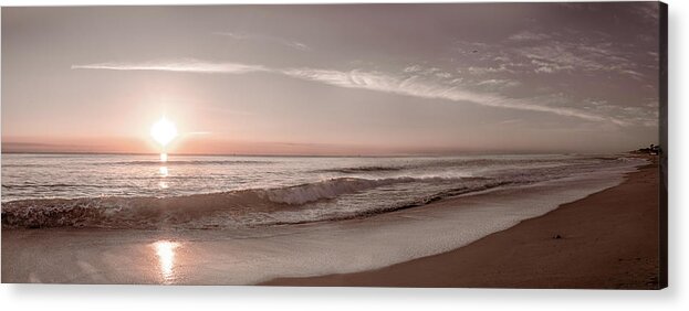 Panorama Acrylic Print featuring the photograph Long Waves Beachhouse Panorama by Debra and Dave Vanderlaan