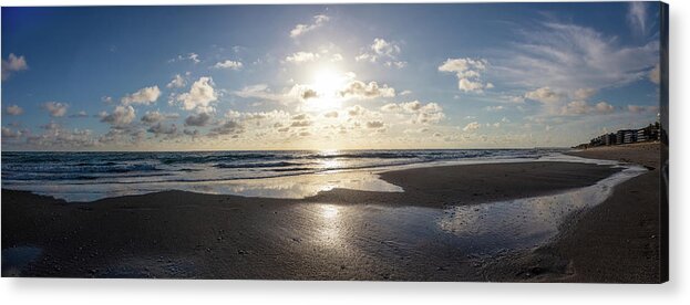 Clouds Acrylic Print featuring the photograph Tidal Pools in Panorama by Debra and Dave Vanderlaan