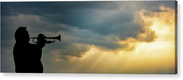 Trumpet Acrylic Print featuring the photograph Trumpet Player by Bob Orsillo