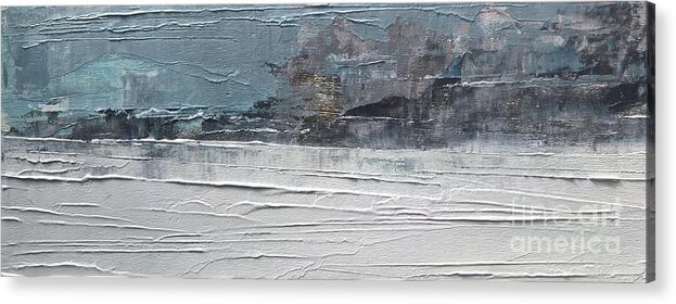 Abstract Landscape Acrylic Print featuring the painting Winter's Breath by Lisa Dionne
