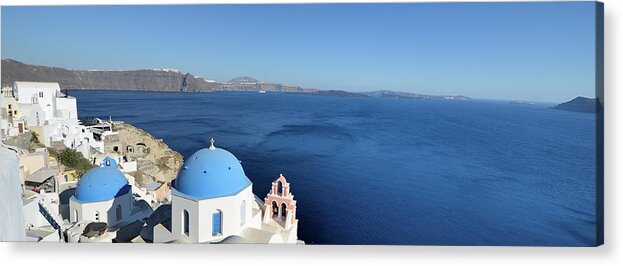 Greek Culture Acrylic Print featuring the photograph Santorini Island #2 by Martial Colomb