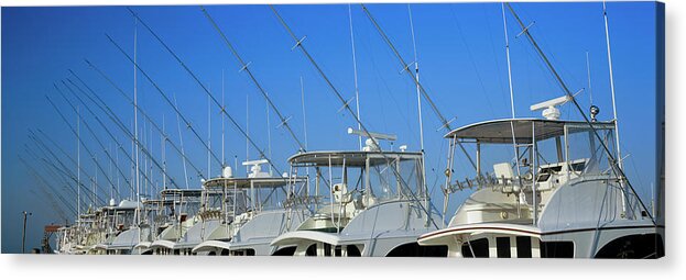 Photography Acrylic Print featuring the photograph Yacht Charter Boats At A Harbor, Oregon #2 by Panoramic Images