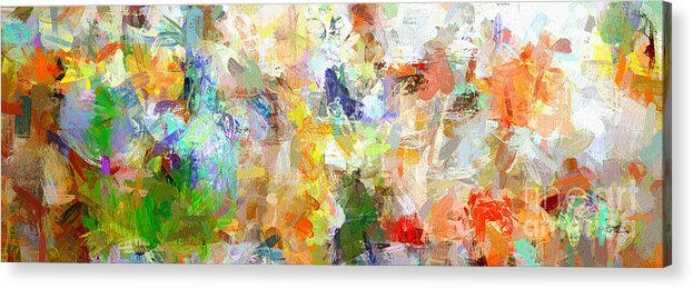 Abstract Acrylic Print featuring the digital art Abstract Collage Panorama by Ginette Callaway