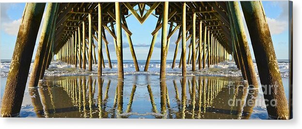 Pier Acrylic Print featuring the photograph Beneath The Pier by Kathy Baccari
