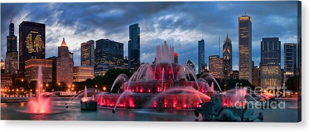 Chicago Acrylic Print featuring the photograph Chicago Blackhawks Skyline by Jeff Lewis
