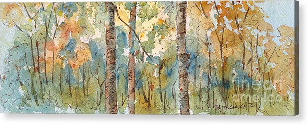 Impressionism Acrylic Print featuring the painting Deep Woods Waskesiu Horizontal by Pat Katz