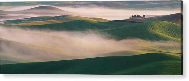 Palouse Acrylic Print featuring the photograph Dream Land In Morning Mist-2 by ??? / Austin