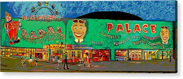 Asbury Park Palace Acrylic Print featuring the painting Dreams of the Palace by Patricia Arroyo