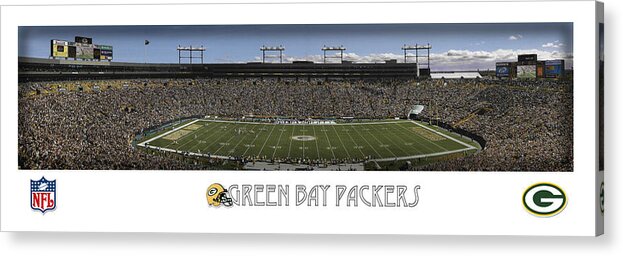 Green Bay Acrylic Print featuring the photograph Green Bay Packers Panorama by Retro Images Archive