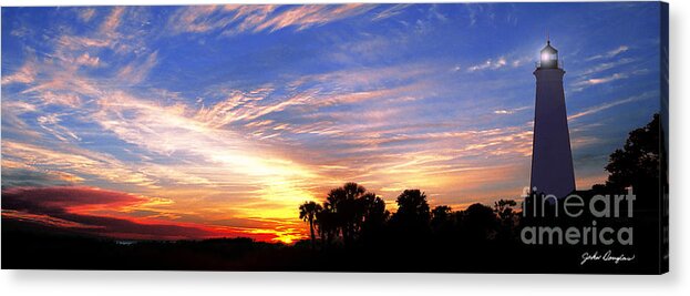 Lighthouses Acrylic Print featuring the photograph Lighthouse at Sunset by John Douglas