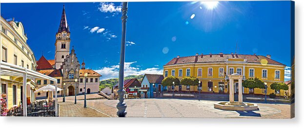 Abbey Acrylic Print featuring the photograph Marija Bistrica square colorful panorama by Brch Photography