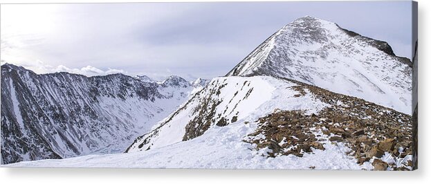 Quandary Acrylic Print featuring the photograph Quandary Peak Panorama by Aaron Spong