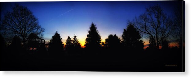 Il Acrylic Print featuring the photograph Sunrise Over East Lawn Panorama by Thomas Woolworth