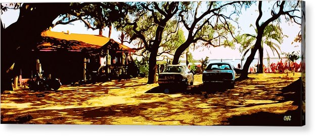 Seaside Dwellings Acrylic Print featuring the painting The Hangout by CHAZ Daugherty