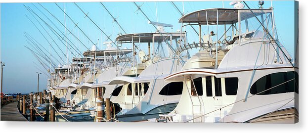 Photography Acrylic Print featuring the photograph Yacht Charter Boats At A Harbor, Oregon by Panoramic Images