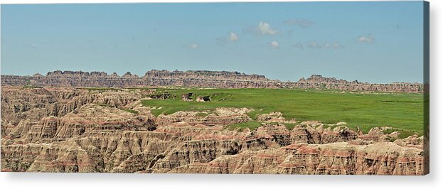 Badlands Acrylic Print featuring the photograph Badlands Panorama by Nancy Landry